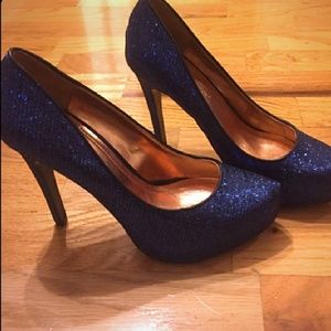 BCBG Royal Blue Sequin Heels